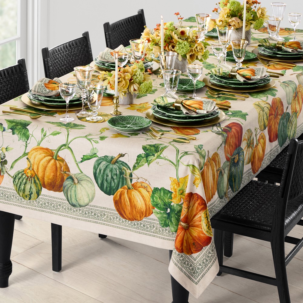 Garden Pumpkin Tablecloth, 70"x108"