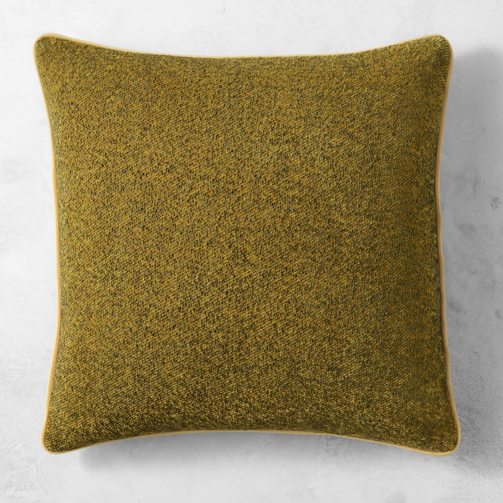 Ember Tweed Pillow Cover - 22" X 22", Olive