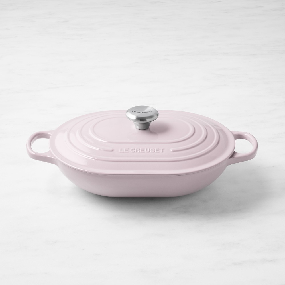 Le Creuset Signature Enameled Cast Iron Covered Oval Casserole, 3 3/4-Qt. - 3 3/4-Qt., Shallot