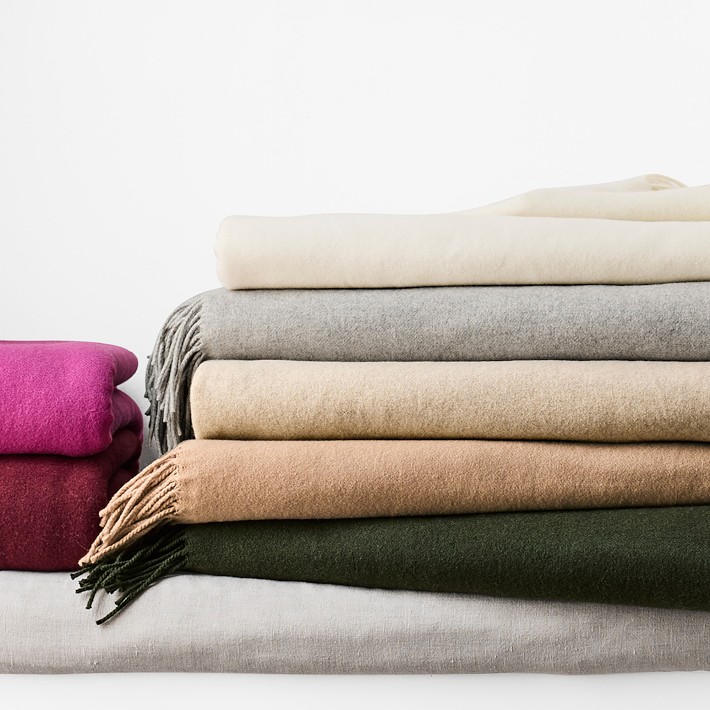 Solid Cashmere Throw Blanket Williams Sonoma - Main Image