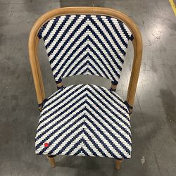 OPEN BOX: Parisian Bistro Woven Side Chair, Blue/White