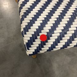OPEN BOX: Parisian Bistro Woven Side Chair, Blue/White