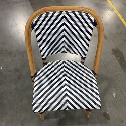 OPEN BOX: Parisian Bistro Woven Side Chair, Blue/White