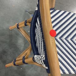 OPEN BOX: Parisian Bistro Woven Side Chair, Blue/White