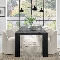 Montauk Parsons Rectangular Dining Table, Midnight Black (82&quot;-118&quot;)
