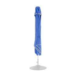 8.5' Square Centre Post Straight Valance Performance Umbrella with Contrast Binding, Wood Finish