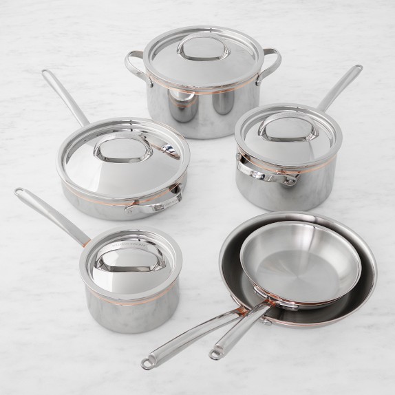 Williams Sonoma Signature Thermo-Clad™ Copper Pro 10-Piece Cookware Set