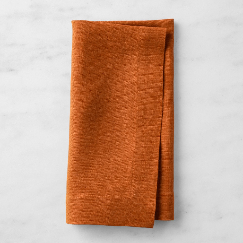Signature Linen Napkins, Set of 8, Rust