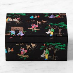 Sheila Bridges Harlem Toile Box, Leather Black