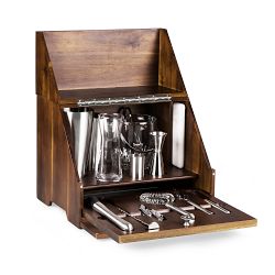 NFL Madison Acacia Tabletop Bar Tools Set
