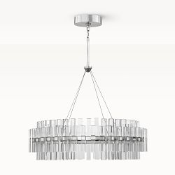Phoebe Round LED Crystal Chandelier, 30&quot;