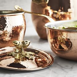 Ruffoni Historia Hammered Copper 11-Piece Cookware Set with Olivewood Tools