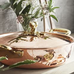 Ruffoni Historia Hammered Copper 11-Piece Cookware Set with Olivewood Tools