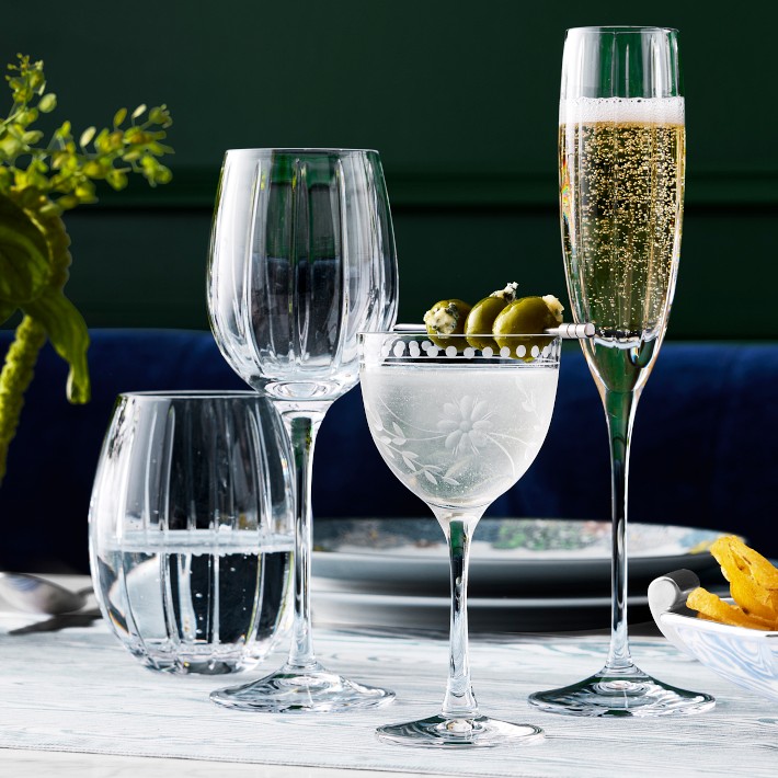 Vintage Etched Nick & Nora Glasses | Williams Sonoma