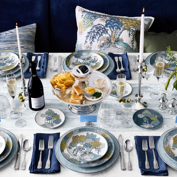 Scalamandré x Williams Sonoma Sea of Trees Dinner Plates