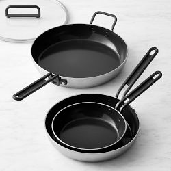 GreenPan™ Stanley Tucci™ Stainless-Steel Ceramic Nonstick 4-Piece Fry Pan Set