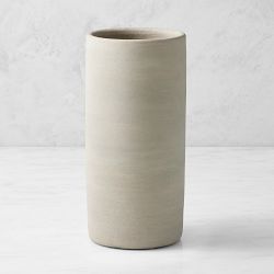Jeff Leatham x Williams Sonoma Cylindrical White Ceramic Vase