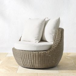 San Clemente Outdoor Grey Curved Swivel Chair