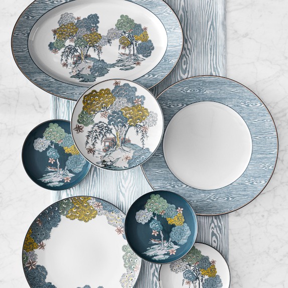 Scalamandré x Williams Sonoma Sea of Trees Dinnerware Collection