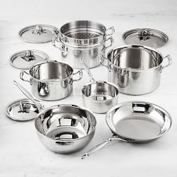 Ruffoni Opus Prima Hammered Stainless-Steel 11-Piece Cookware Set