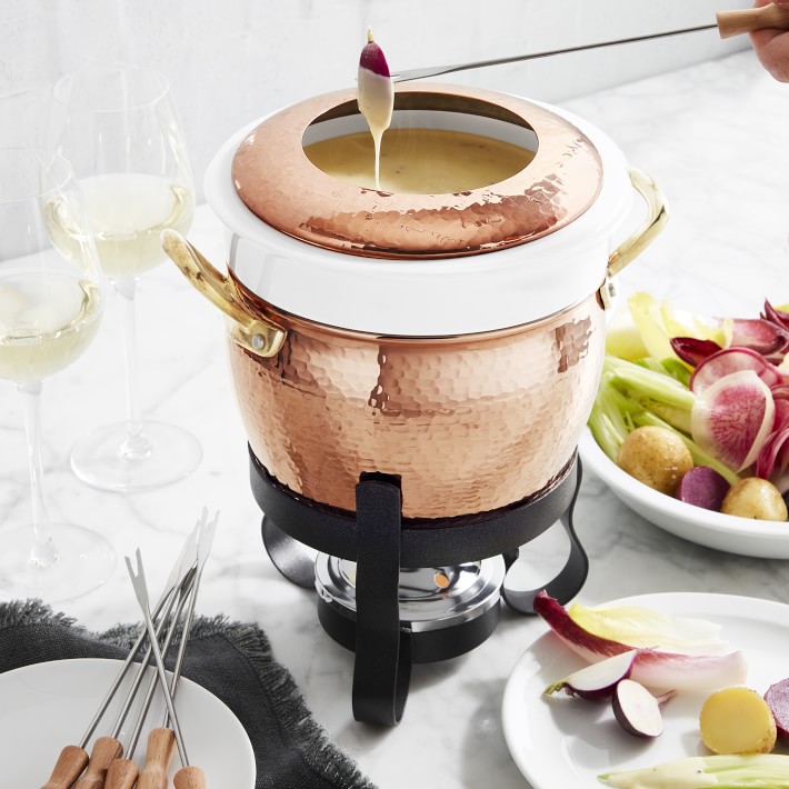 Ruffoni Historia Hammered Copper Fondue Pot | Williams Sonoma