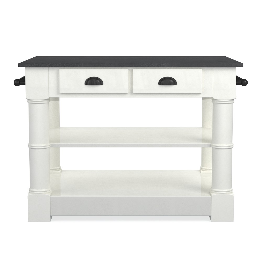 Barrelson Single Kitchen Island with Black Granite Top (49&quot;)