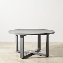 Larnaca Outdoor Slate Grey Metal Fiberstone Round Dining Table (60&quot;)
