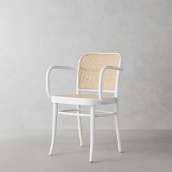Ton 811 Caned Dining Armchair, White