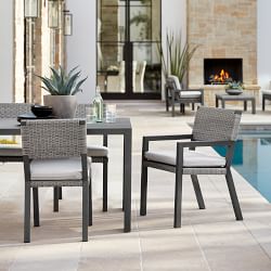 Larnaca Outdoor Slate Grey Metal x All-Weather Weave Dining Side Chair