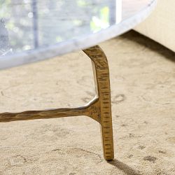 Azurra Hammered Metal Coffee Table (55&quot;)