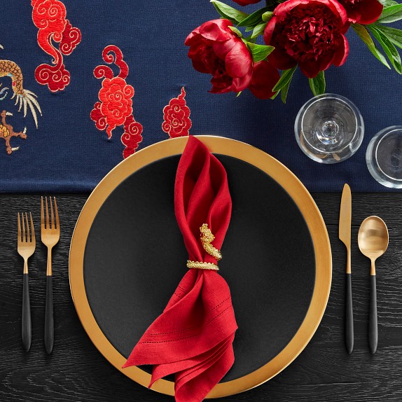 Lunar New Year Napkin Rings, Set of 4, Gold