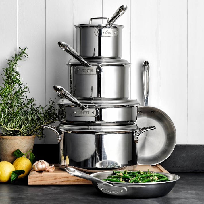 Williams-Sonoma All-Clad d5 パスタポット All-Clad d5 Stainless-Steel Nonstick 10-Piece Cookware Set