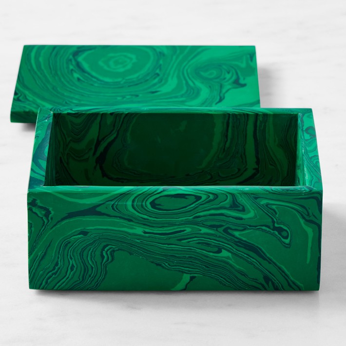 Faux Malachite Box, Rectangle | Williams Sonoma