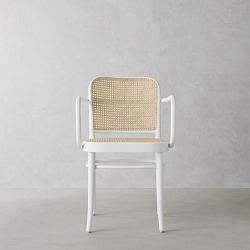 Ton 811 Caned Dining Armchair, White