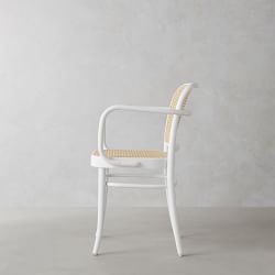 Ton 811 Caned Dining Armchair, White