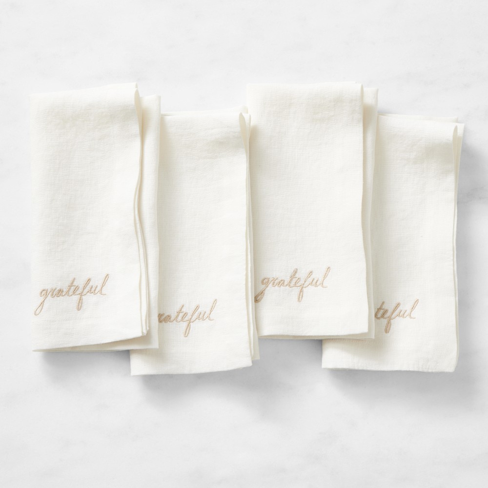 Sentiment Napkins, Set of 4, Grateful