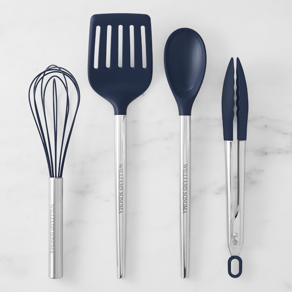Williams Sonoma Stainless-Steel Silicone Utensils, Set of 4, Navy