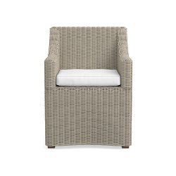 San Clemente Outdoor Dining Armchair Cushions, Sunbrella Perf Canvas, White