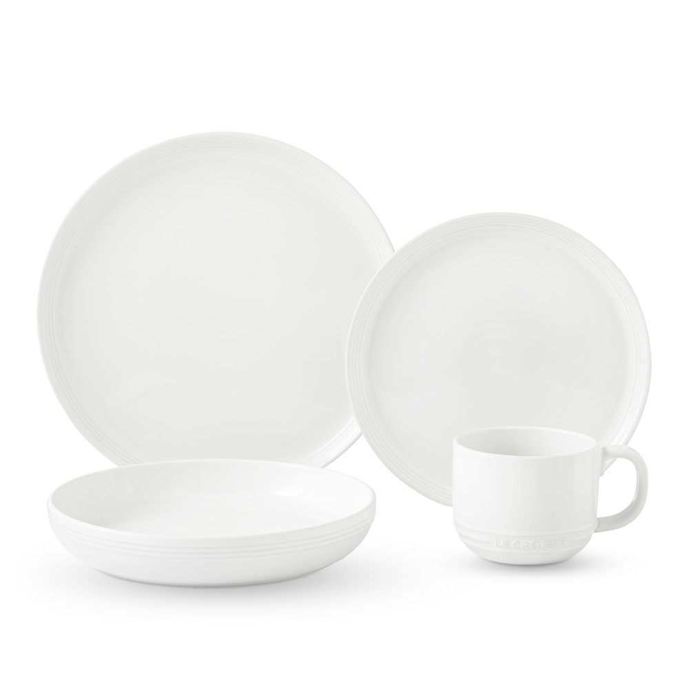 Le Creuset San Francisco Coupe 16-Piece Dinnerware Set - White