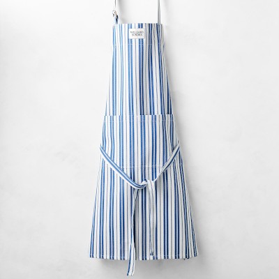 Williams Sonoma Classic Stripe Logo Apron, Bright Blue