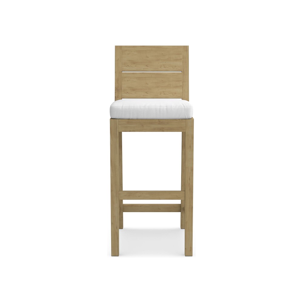Larnaca Outdoor Bar Stool Cushion, Sunbrella Performance Canvas, White
