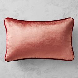 Signature Velvet Pillow Cover, 14" X 22", Rosewood
