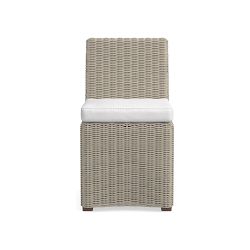 San Clemente Outdoor Side Chair Cushions, Sunbrella Perf Canvas, White