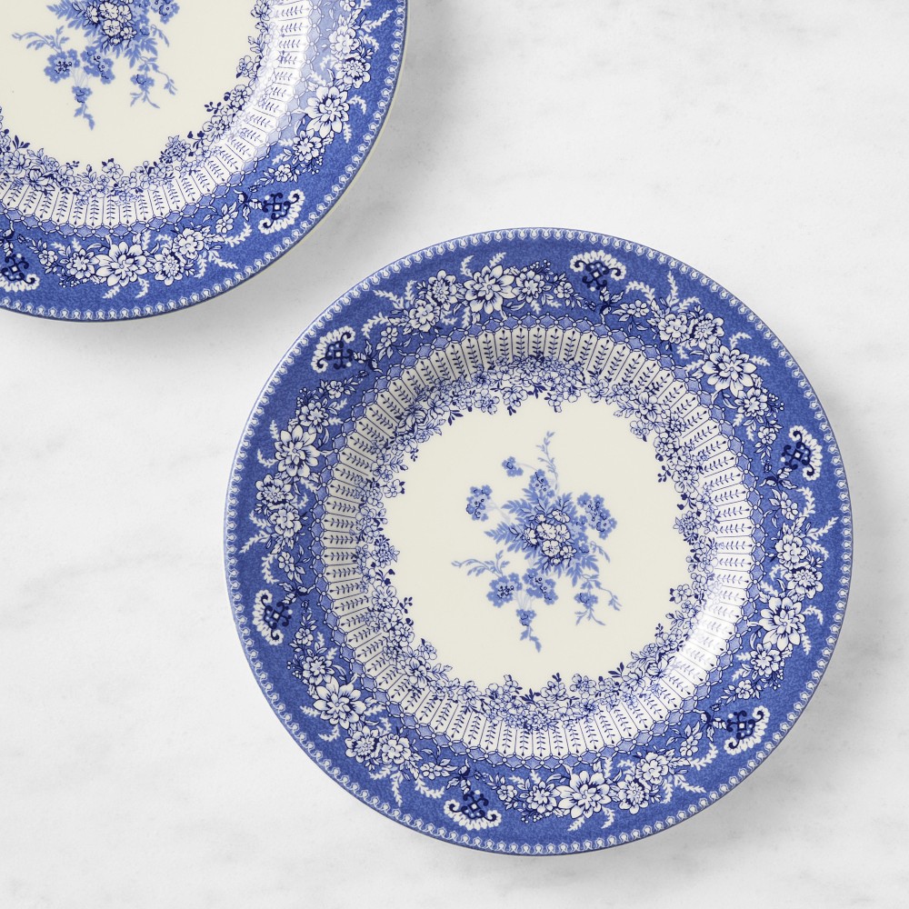 English Floral Salad Plates, Set of 8