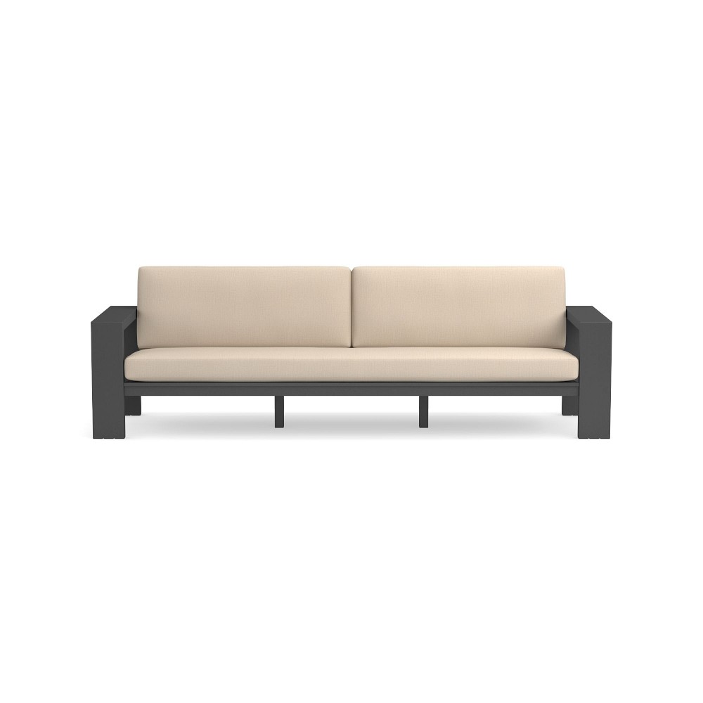 Larnaca Metal 108-Inch Sofa, 2x1 Cushion, Sunbrella Performance Canvas, Flax