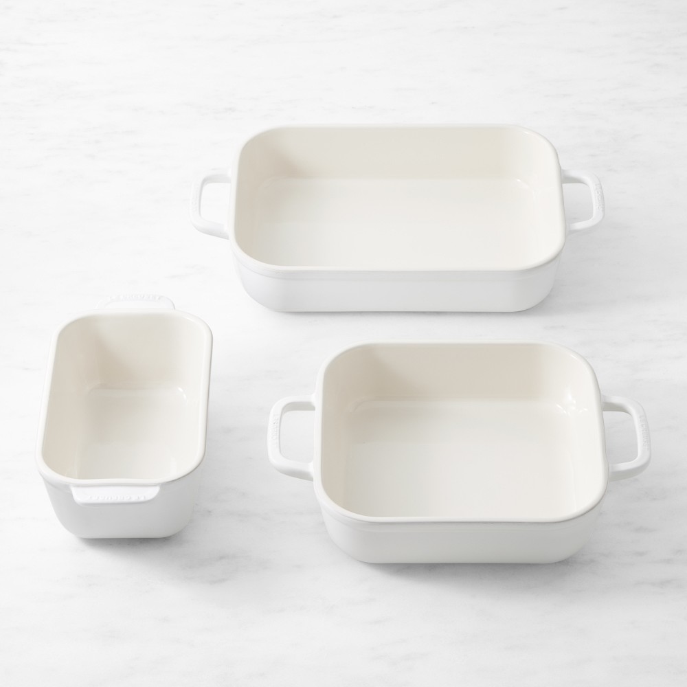 Le Creuset San Francisco Stoneware Open Baker, Set of 3 - Matte White