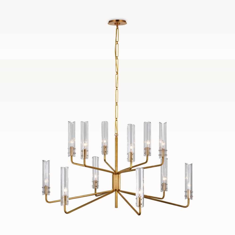 Verona Chandelier, 42" Two Tier, Antique Brass