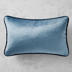 Signature Velvet Pillow Cover, 14" X 22", French Blue
