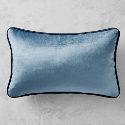 Signature Velvet Pillow Cover, 14" X 22", French Blue