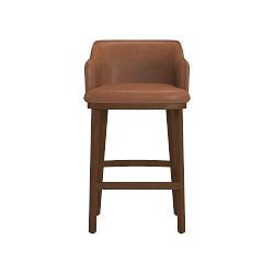 OPEN BOX: Harding Bar Stool, Standard, Milano Distressed Leather, Chestnut, Nutmeg